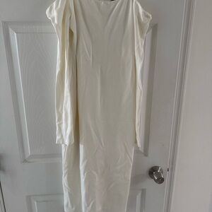 Alice + Olivia Cream Sheath Dress Sleeveless V-neck Bride